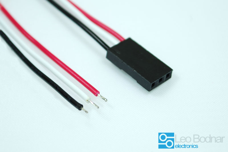 Cable with 3 pin connector plug attached - 30cm ( 12in )